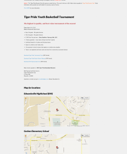 Tiger Pride Youth Basketball Tournament